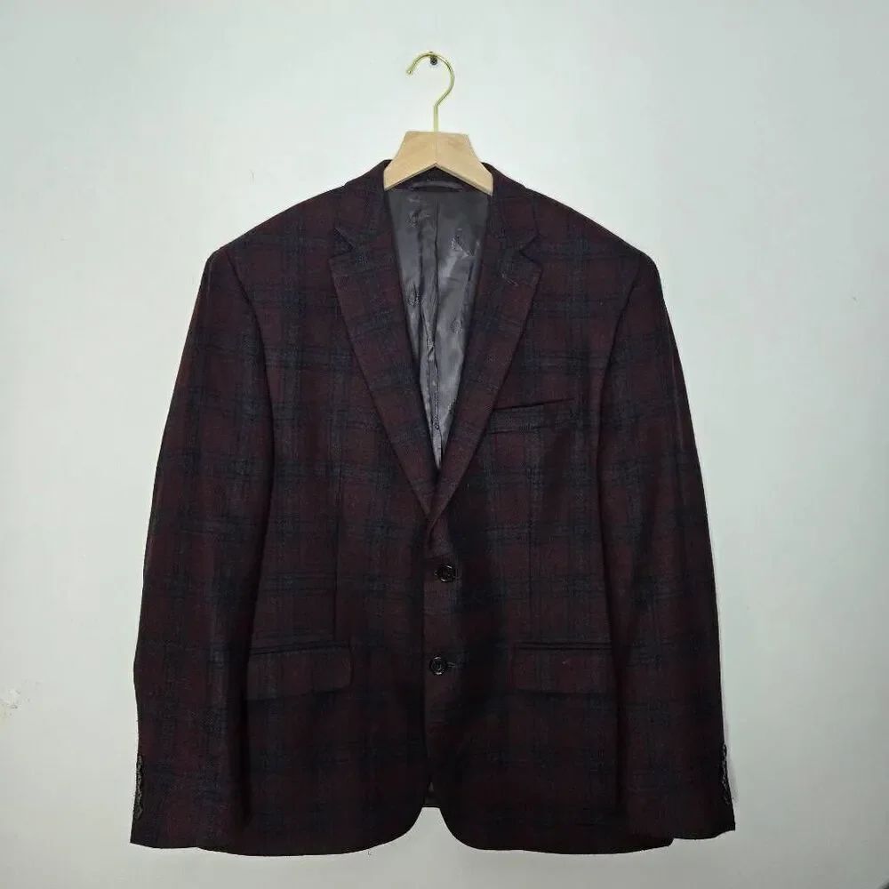 Lauren Ralph Lauren Plaid Wool Blend Blazer Size 44S Tartan Classic